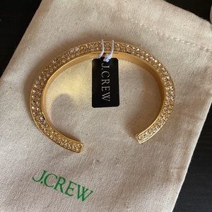 J.Crew NWT Gold Angular cuff bracelet with pavé crystals